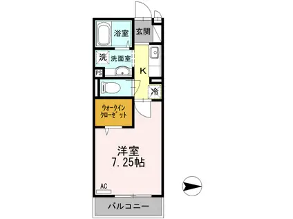 シェルハウス上中里B(1K/2階)の間取り写真