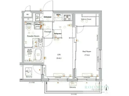 XEBEC八幡山(1LDK/2階)の間取り写真