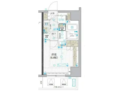 ブライズ吉野町RIVA(1K/6階)の間取り写真