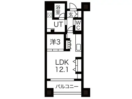 AREX丸の内(1LDK/5階)の間取り写真