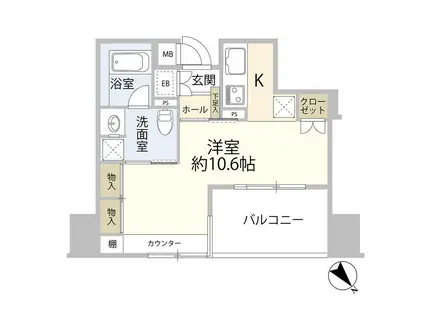 Dクラディアイヴァン横浜桜木(ワンルーム/3階)の間取り写真