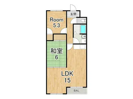 ガーデンスクエア瀬田(2LDK/4階)の間取り写真