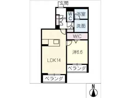 ル・ヴェール平芝(1LDK/2階)の間取り写真