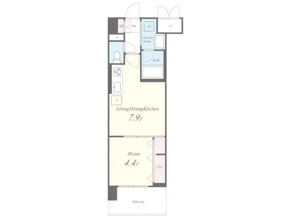 ストーム(1DK/2階)の間取り写真