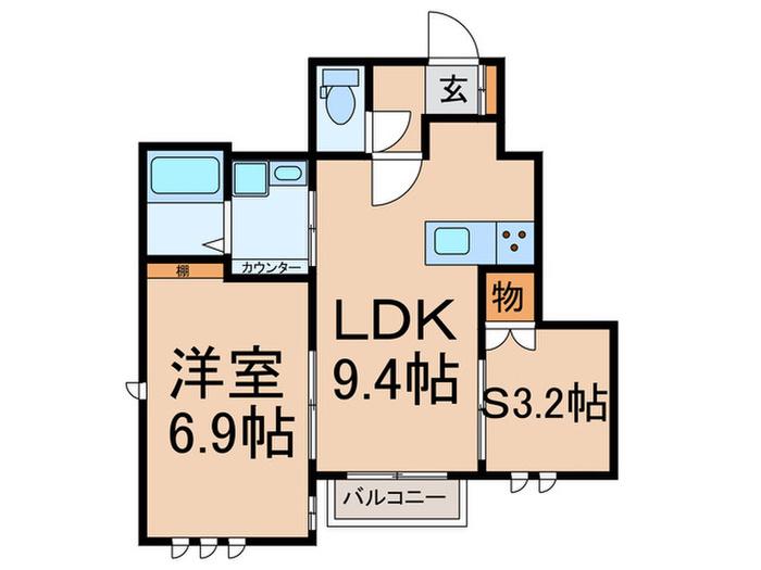 クレールムサシ(1SLDK/1階)の間取り写真
