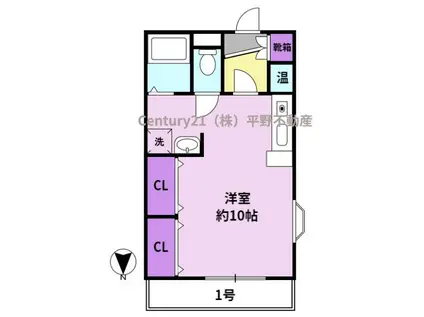 リーベンハォス野中(ワンルーム/2階)の間取り写真