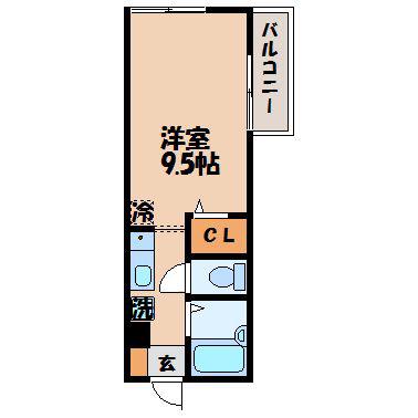パージュ弐番館(ワンルーム/1階)の間取り写真