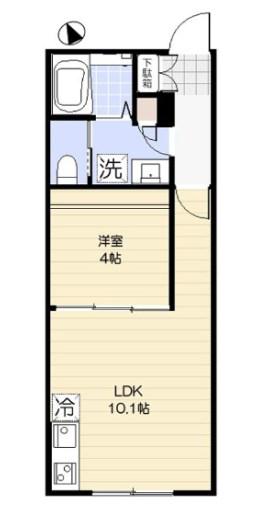 FENICE HAKURAKU(1LDK/1階)の間取り写真