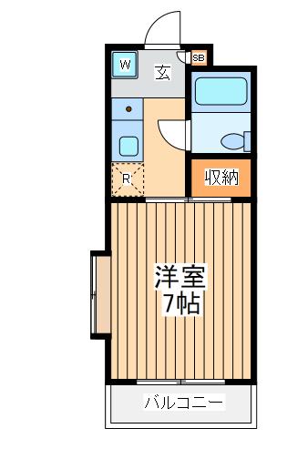 コスモタウン鹿沼台(1K/3階)の間取り写真