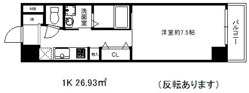 東灘オーエムパレス(1K/1階)の間取り写真