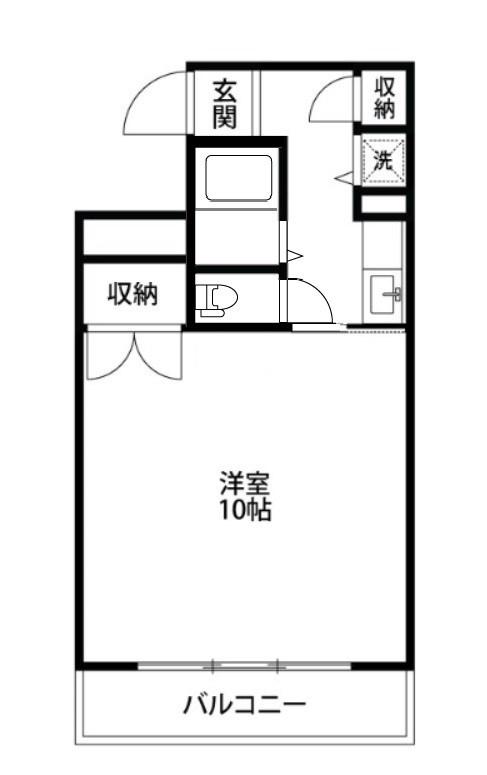 グランティ新潟(1K/5階)の間取り写真