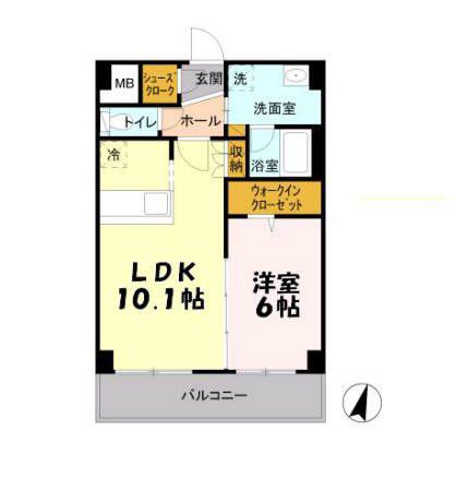 フェアレーンアネックス(1LDK/3階)の間取り写真
