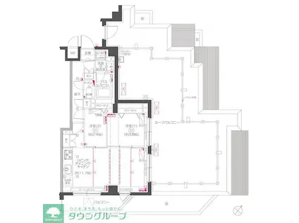 ZOOM下丸子(2LDK/5階)の間取り写真