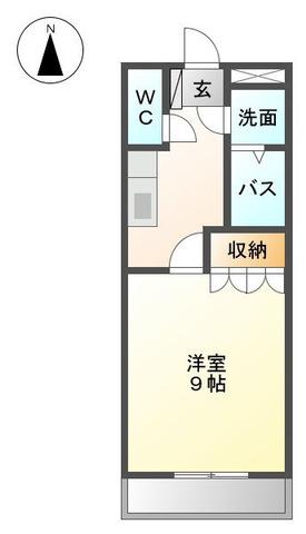 COZY HILLS(1K/2階)の間取り写真