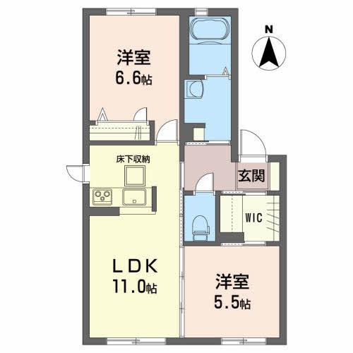 エンジェルコートD(2LDK/1階)の間取り写真