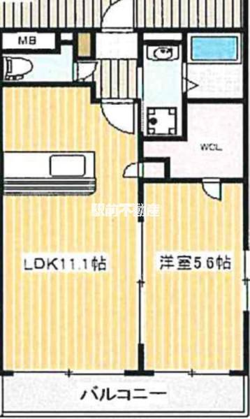 ソフィア21合川(1LDK/1階)の間取り写真