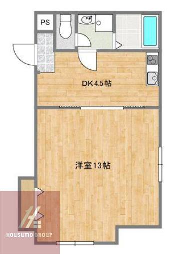 大宝ルグラン阿波座(1DK/1階)の間取り写真