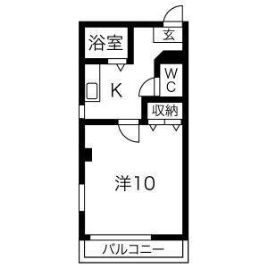愛北ビル本笠寺(1K/2階)の間取り写真