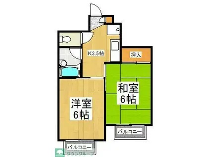 ファイン東百合丘2(2DK/2階)の間取り写真