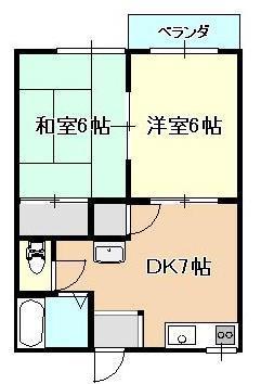 キャッスルクイーン(2DK/1階)の間取り写真