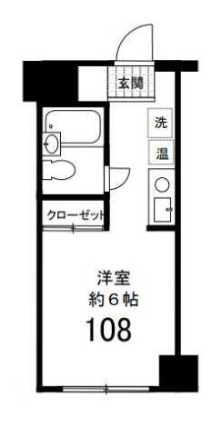 ヒルトップ道灌山(ワンルーム/1階)の間取り写真
