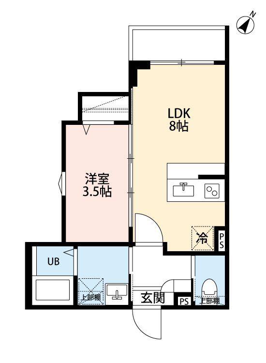 クレスト検見川(1LDK/1階)の間取り写真