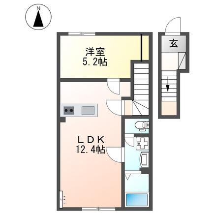 ガーデンクロステラス(1LDK/2階)の間取り写真