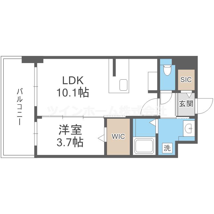 LOUIS RESIDENCE弁天町(1LDK/7階)の間取り写真