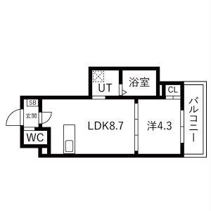 AXIA CITY 神戸松原(1LDK/2階)の間取り写真