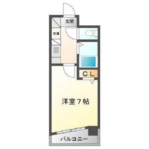 エステート記念橋(1K/6階)の間取り写真