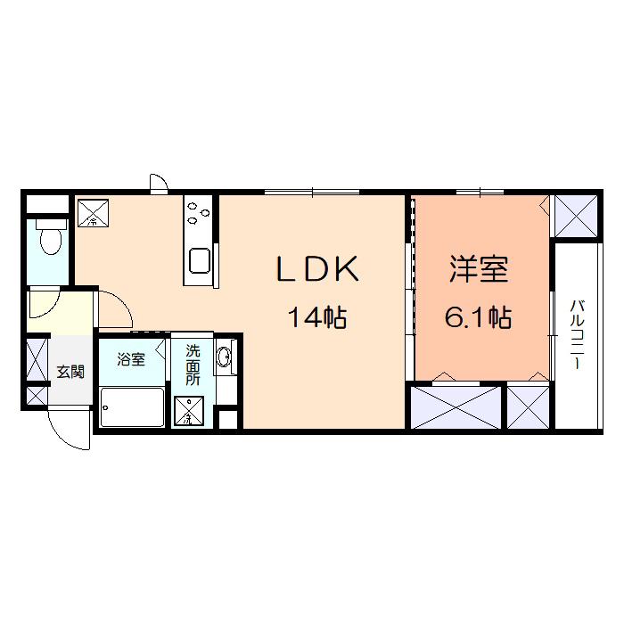 エスパシオ(1LDK/3階)の間取り写真