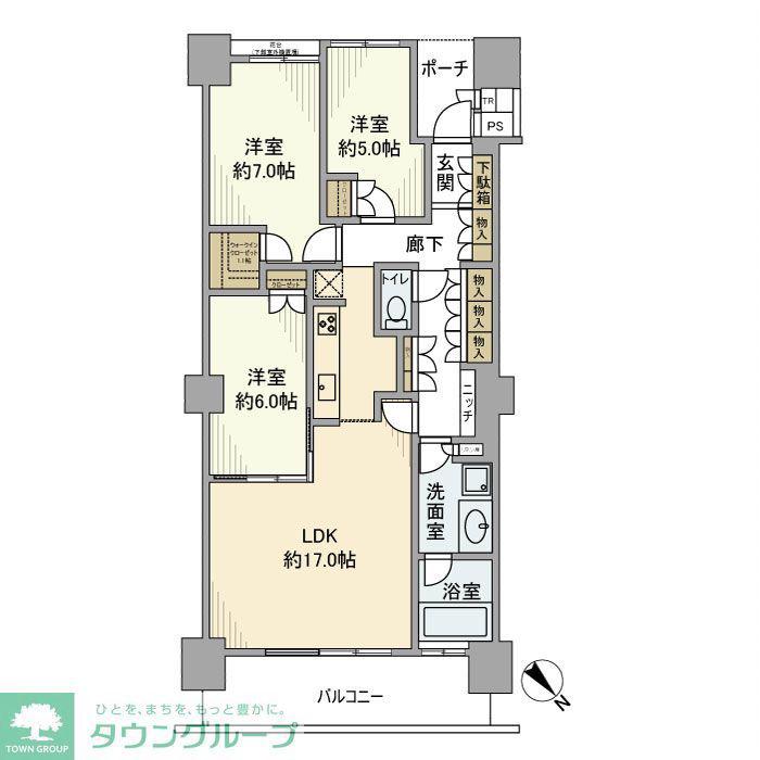 シティタワー品川(3LDK/21階)の間取り写真