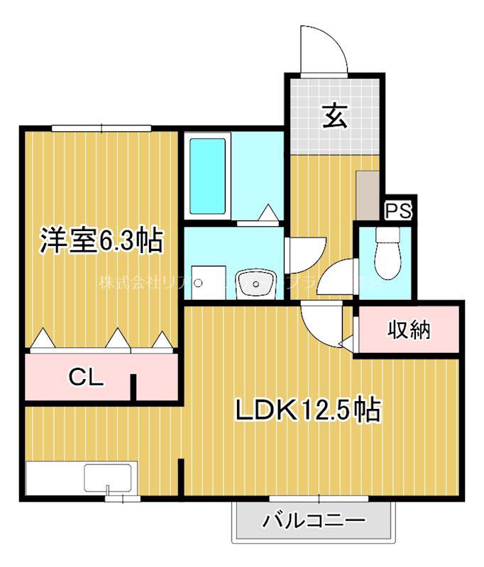 メゾンド北野(1LDK/1階)の間取り写真