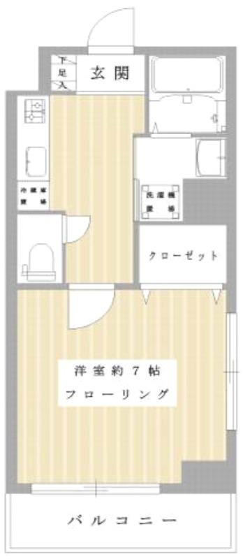 プロトン四谷(1K/2階)の間取り写真