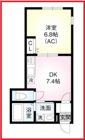 スクエア2(1DK/3階)の間取り写真