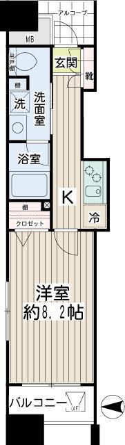 エクセル川崎ウエスト(1K/12階)の間取り写真