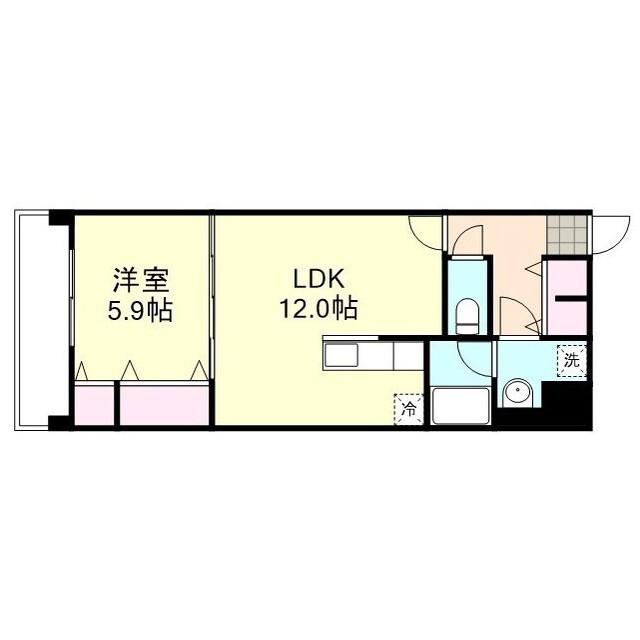 COCO白楽町(1LDK/3階)の間取り写真