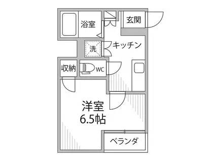 ヴィーダ勝どき(1K/1階)の間取り写真