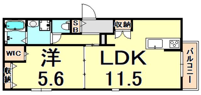 フィリアシュカ笠屋(1LDK/3階)の間取り写真