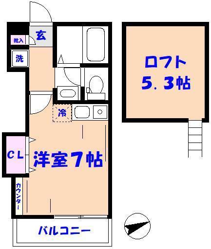 FELIS市川南(ワンルーム/1階)の間取り写真