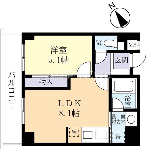 リヴェール観音台(1LDK/3階)の間取り写真