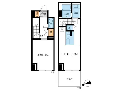 レジデンス雪谷大塚(1LDK/1階)の間取り写真