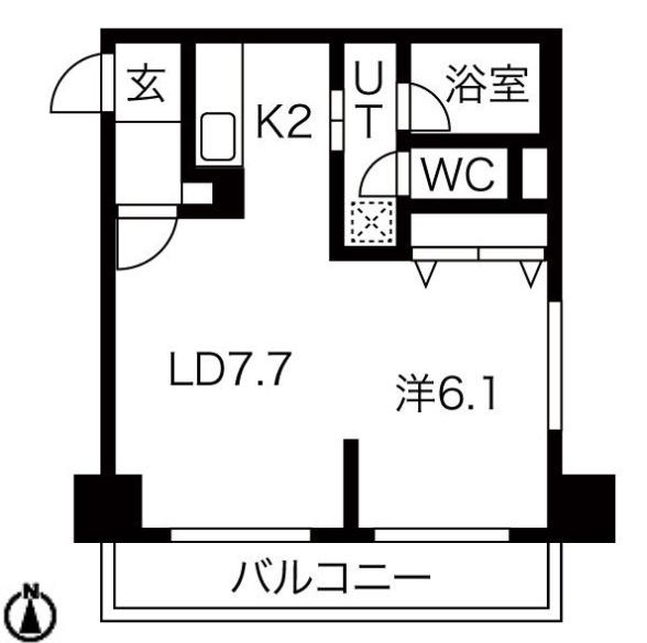MYプラザ円山公園(1LDK/7階)の間取り写真