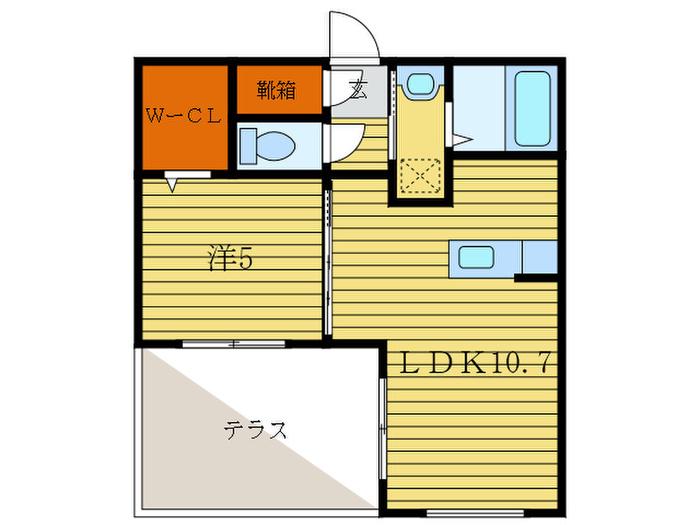 OTTIMO LIVELLO(1LDK/1階)の間取り写真