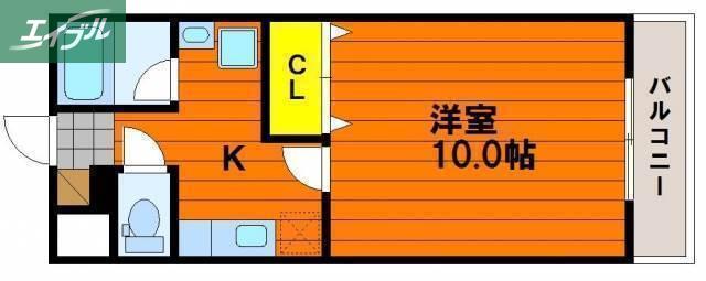 ケイズシティ豊成(1K/3階)の間取り写真