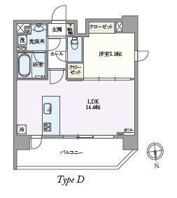 PASEO上野御徒町(1LDK/8階)の間取り写真