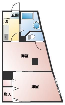 マンション美和(2K/3階)の間取り写真