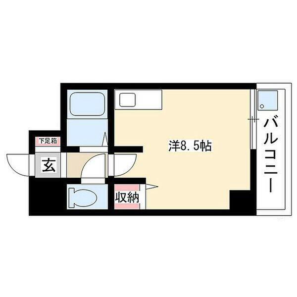 タウンエステート新栄(ワンルーム/4階)の間取り写真
