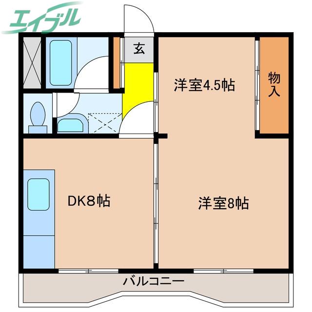 マンション太平洋(2DK/5階)の間取り写真