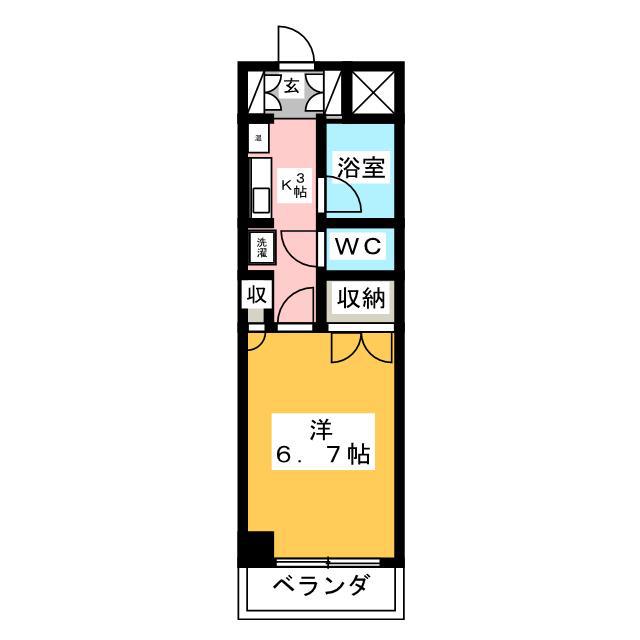 エトワール青森第1(1K/1階)の間取り写真